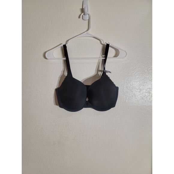NWT Aerie 34DDD Bridget Black Lined Lace Demi Underwire Cross 3 Hook Back Bra - Picture 1 of 9